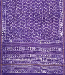 Purple Printed Chanderi Cotton Saree With Floral Motifs-CC1760