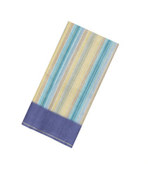 Multi Colour Printed Synthetic Dupion Saree With Stripes & Contrast Border-BL6057