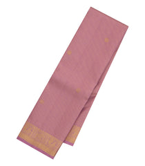 Dusty Pink Handloom Kanchipuram Silk Saree With Vairaoosi Stripes-KA14130