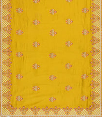 Mustard Woven Synthetic Blended Saree With Embroidered Motifs-EN2084