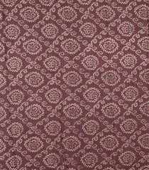 Dark Brown Printed Jaipur Cotton Saree With Diamond Motifs-JC1905