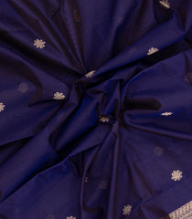 Purple Handloom Silk Cotton Saree With Zari Buttas-SC4550