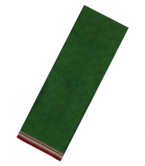 Dark Green Woven Chirala Cotton Saree With Printed Blouse-CR1517