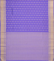 Lavender Handloom Kanchipuram Silk Saree With Zari Checks & Stripes-KA14470