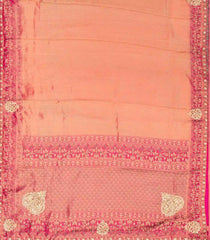 Magenta Handloom Silk Saree With Floral Motifs & Hand Embroidered Selvage-EN1731