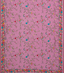 Dusty Pink Woven Art Chiffon Saree With Meena Embroidered Floral Motifs-BL4659