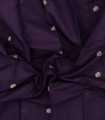 Dark Purple Handloom Kanchi Cotton Saree With Buttas-KC1772