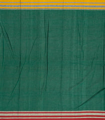 Green Woven Cotton Saree With Kasuti Hand Embroidered Border & Pallu-EN1770