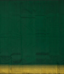 Dark Green Handloom Korvai Kanchipuram Silk Saree With Zari Combtooth Border-KA16807