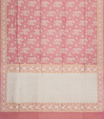 Baby Pink Handloon Banarasi Organza Silk Saree With Floral Vine Motifs-BE1915