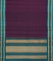 Magenta Handloom Gadwal Silk Cotton Saree With Stripes -GA0273