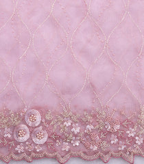 Dusty Pink Woven Pure Organza Silk Saree With Meena Floral Embroidery -EN2107