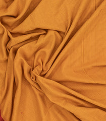 Mustard Handwoven Bengal Cotton Saree With Stripes & Contrast Border-BG1498