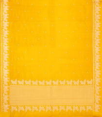 Yellow Handloom Banarasi Silk Saree With Floral Kanchipuram Butta Silk Sarees-BE1892