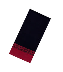 Black Woven Bengal Cotton Saree With Contrast Border-BG1741