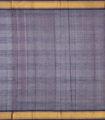 Yellow & Brown Handloom Silk Cotton Saree With Checks & Zari Buttas-SC4621
