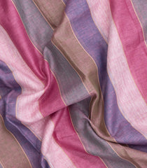 Multi Colour Woven Linen Saree With Stripes-LI0746