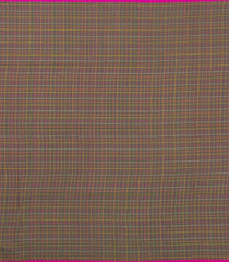 Dark Beige Handloom Bengal Cotton Saree With Checks-BG1998