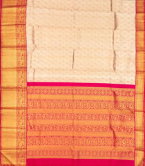 Gold Handloom Tissue Korvai Kanchipuram Silk Saree With Contrast Border-KA13109