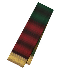 Multi Colour Handloom Kanchipuram Silk Saree With Stripes-KA14806