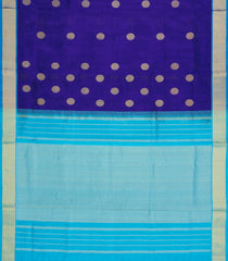 Purple Handloom Silk Cotton Saree With Buttas & Contrast Zari Border-SC4651