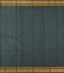 Bottle Green Handloom Kanchi Cotton Saree With Checks & Dots-KC1758