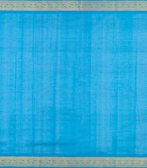 Green & Blue Handloom Silk Cotton Saree With Checks & Zari Buttas-SC4605