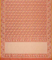 Orange Handloom Organza Satin Soft Silk Saree With Floral Motifs-SO4131