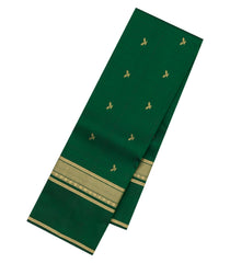 Dark Green Woven Pure Silk Saree With Zari Buttas-EC2572