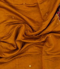 Mustard Printed Synthetic Viscose Dola Silk Saree With Mirror Work-SY0265