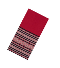 Red Handwoven Bengal Cotton Saree With Floral Border-BG1520