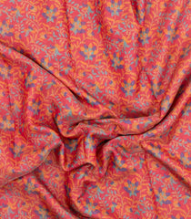 Peach Printed Synthetics Dola Tissue Body With Temple Border -BL5231