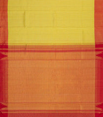 Lime Green Handloom Korvai Kanchipuram Silk Saree With Checks-KA15443