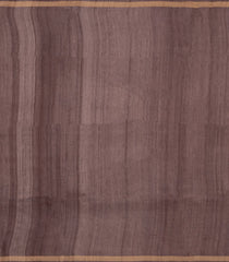 Peach Woven Tussar Silk Saree With Printed Madhubani Floral Motifs-TU3174