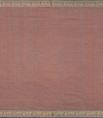 Brown Handloom Silk Cotton Saree With Veldari Stripes-SC4413