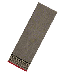 Grey Woven Chirala Cotton Saree With Contrast Border-CR1407