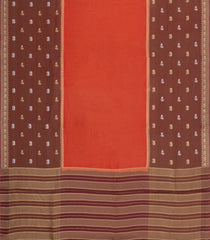 Red Woven Blended Viscose Saree With Contrast Border-BL5679