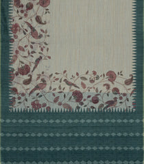 Shadow Green Printed Synthetic Linen Saree with Jhalar-BL5348