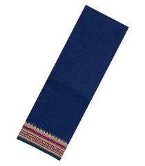 Indigo Woven Chirala Cotton Saree With Contrast Border-CR1403