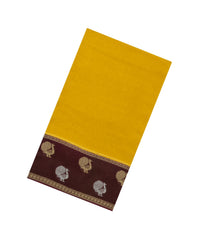 Mustard Woven Blended Viscose Saree With Contrast Border-BL5545
