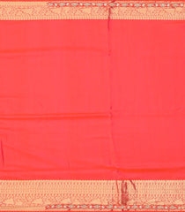 Pink & Peach Handloom Silk Saree With Bird Motifs & Hand Embroidered Selvage-EN1697
