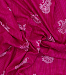Magenta Printed Synthetics Dola Zari Lining With Jacquard Zari Border-BL5181