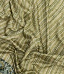 Green Printed Chanderi Cotton Saree With Zari Border-CC1566
