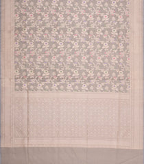 Beige Handloom Banarasi Silk Saree With Meena Floral Zari Motifs-BE1930