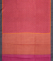 Dark Peach Printed Pure Silk Saree With Floral Motifs-PS0775