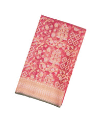 Peach Handloom Organza Soft Silk Saree With Floral Motifs-SO4100
