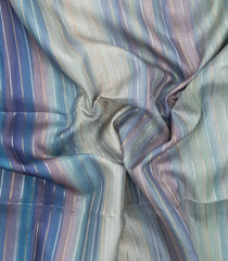 Multi Colour Printed Synthetic Dupion Saree With Stripes & Contrast Border-BL6053