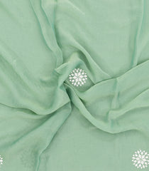 Aquamarine Synthetic Fendy Saree With Stone Border-BL5444