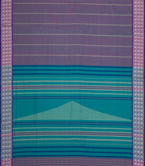 Dark Grey Handloom Bengal Cotton Saree With Stripes-BG2003