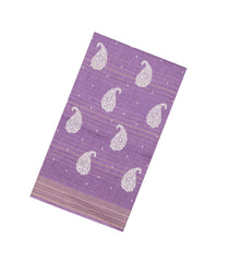 Lavender Printed Synthetic Dola Silk Saree With Zari Stripes & Border-SY0308